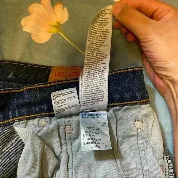 VGT LEVI'S 505 Strauss Men's Jeans Relaxed Straight Stonewash Denim Size W32 L32 - Picture 11 of 16